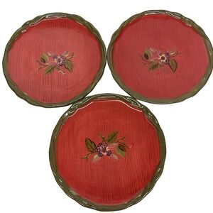 Tracy Porter Octavia Hill Collection Hand Painted Glazed Salad Plates 8" Set 3